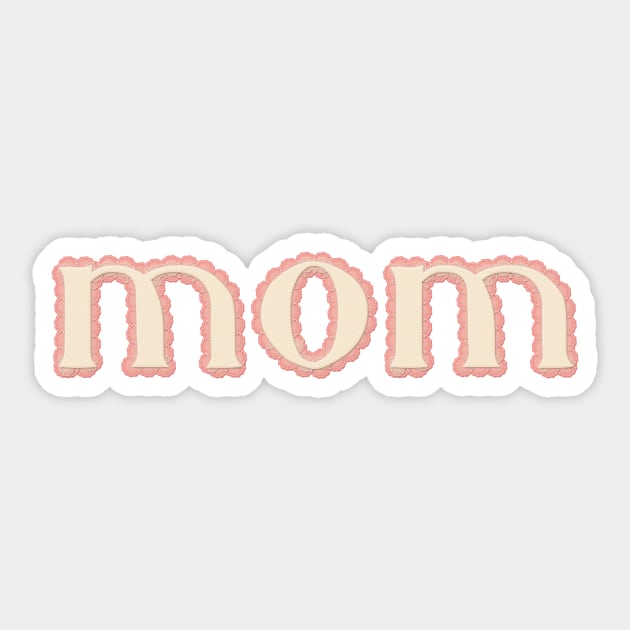 Coral Color MOM Lace Letters Sticker by CheriesArt